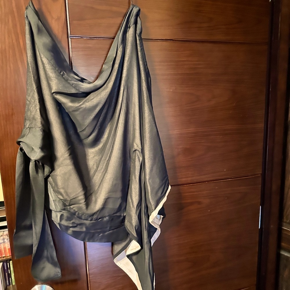 Sexy one shoulder top with sleeve and sash